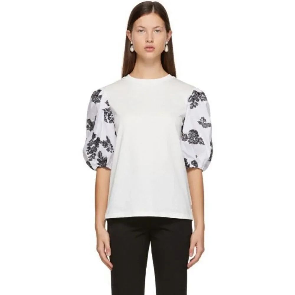 Erdem Off-White Fil Coupe Theodora T-Shirt Size M